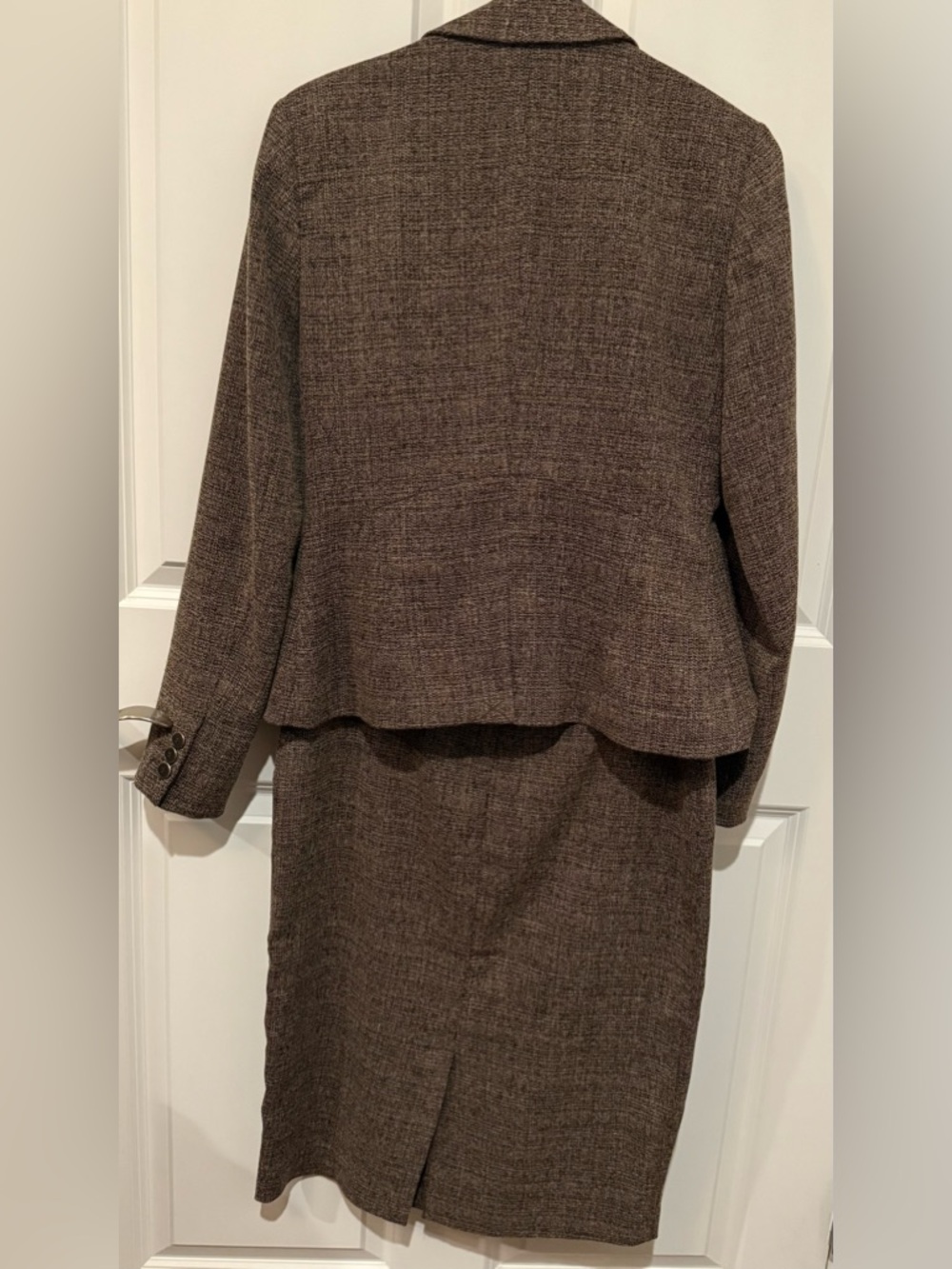 7th Avenue Brown Tweed Blazer & Skirt Suit Set - Brown - Picture 2 of 13